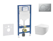 Geberit Duofix - Set předstěnové instalace, klozetu Gaia a sedátka softclose, tlačítko Sigma01, lakovaný matný chrom SANI11CA112