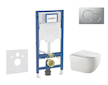Geberit Duofix - Set předstěnové instalace, klozetu Gaia a sedátka softclose, tlačítko Sigma01, lakovaný matný chrom SANI11CA113