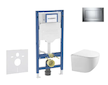 Geberit Duofix - Set předstěnové instalace, klozetu Gaia a sedátka softclose, tlačítko Sigma20, chrom/chrom mat SANI11CA1127B