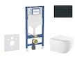Geberit Duofix - Set předstěnové instalace, klozetu Gaia a sedátka softclose, tlačítko Sigma20, matná černá/černá SANI11CA5135B