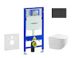 Geberit Duofix - Set předstěnové instalace, klozetu Gaia a sedátka softclose, tlačítko Sigma20, matná černá/černá SANI11CA5105