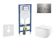 Geberit Duofix - Set předstěnové instalace, klozetu Gaia a sedátka softclose, tlačítko Sigma20, nerez SANI11CA6102B