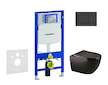 Geberit Duofix - Set předstěnové instalace, klozetu Gaia a sedátka softclose, tlačítko Sigma30, matná černá/černá SANI11CA5502