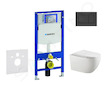 Geberit Duofix - Set předstěnové instalace, klozetu Gaia a sedátka softclose, tlačítko Sigma30, matná černá/černá SANI11CA5106