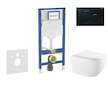 Geberit Duofix - Set předstěnové instalace, klozetu Gaia sedátka softclose, tlačítko Sigma01, černá SANI11CA5134B