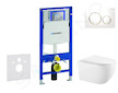 Geberit Duofix - Set předstěnové instalace, klozetu Gaia sedátka softclose, tlačítko Sigma20, bílá/pozlacená SANI11CA3140
