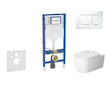 Geberit Duofix - Set předstěnové instalace, klozetu ME by Starck a sedátka softclose, tlačítko Sigma20, bílá/lesklý chrom SANI11