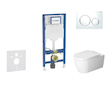 Geberit Duofix - Set předstěnové instalace, klozetu ME by Starck a sedátka softclose, tlačítko Sigma20, bílá/lesklý chrom SANI11