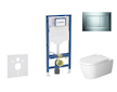 Geberit Duofix - Set předstěnové instalace, klozetu ME by Starck a sedátka softclose, tlačítko Sigma20, lesklý chrom/matný chrom