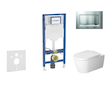 Geberit Duofix - Set předstěnové instalace, klozetu ME by Starck a sedátka softclose, tlačítko Sigma20, matný chrom/chrom SANI11