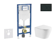 Geberit Duofix - Set předstěnové instalace, klozetu Nefia a sedátka softclose, tlačítko Sigma20, matná černá/černá SANI11CA5163