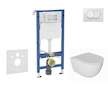 Geberit Duofix - Set předstěnové instalace, klozetu Oudee a sedátka softclose, tlačítko Delta, bílá SANI11CA3136B
