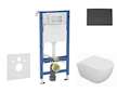 Geberit Duofix - Set předstěnové instalace, klozetu Oudee a sedátka softclose, tlačítko Delta50, matná černá SANI11CA5129B