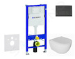 Geberit Duofix - Set předstěnové instalace, klozetu Oudee a sedátka softclose, tlačítko Delta50, matná černá SANI11CA5132
