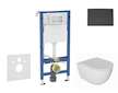 Geberit Duofix - Set předstěnové instalace, klozetu Oudee a sedátka softclose, tlačítko Delta50, matná černá SANI11CA5132B