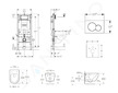 Geberit Duofix - Set předstěnové instalace, klozetu Oudee a sedátka softclose, tlačítko Sigma01, černá SANI11CA5107