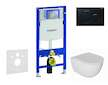 Geberit Duofix - Set předstěnové instalace, klozetu Oudee a sedátka softclose, tlačítko Sigma01, černá SANI11CA5133