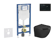 Geberit Duofix - Set předstěnové instalace, klozetu Oudee a sedátka softclose, tlačítko Sigma01, černá SANI11CA5508