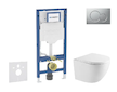 Geberit Duofix - Set předstěnové instalace, klozetu Oudee a sedátka softclose, tlačítko Sigma01, lakovaný matný chrom SANI11CA21