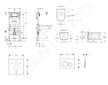 Geberit Duofix - Set předstěnové instalace, klozetu Oudee a sedátka softclose, tlačítko Sigma20, bílá/chrom SANI11CA3114