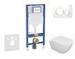 Geberit Duofix - Set předstěnové instalace, klozetu Oudee a sedátka softclose, tlačítko Sigma20, bílá/pozlacená SANI11CA3125B