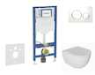 Geberit Duofix - Set předstěnové instalace, klozetu Oudee a sedátka softclose, tlačítko Sigma20, bílá/pozlacená SANI11CA3133B
