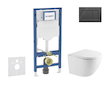 Geberit Duofix - Set předstěnové instalace, klozetu Oudee a sedátka softclose, tlačítko Sigma20, černá lesk/černá mat SANI11CA51