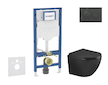 Geberit Duofix - Set předstěnové instalace, klozetu Oudee a sedátka softclose, tlačítko Sigma20, černá lesk/černá mat SANI11CA55