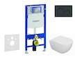 Geberit Duofix - Set předstěnové instalace, klozetu Oudee a sedátka softclose, tlačítko Sigma20, černá lesk/černá mat SANI11CA51