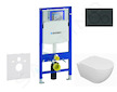 Geberit Duofix - Set předstěnové instalace, klozetu Oudee a sedátka softclose, tlačítko Sigma20, černá lesk/černá mat SANI11CA51