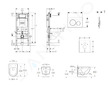 Geberit Duofix - Set předstěnové instalace, klozetu Oudee a sedátka softclose, tlačítko Sigma20, černá lesk/černá mat SANI11CA51