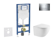 Geberit Duofix - Set předstěnové instalace, klozetu Oudee a sedátka softclose, tlačítko Sigma20, chrom SANI11CA1159