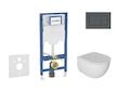 Geberit Duofix - Set předstěnové instalace, klozetu Oudee a sedátka softclose, tlačítko Sigma20, matná černá/černá SANI11CA5104B