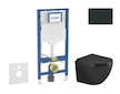 Geberit Duofix - Set předstěnové instalace, klozetu Oudee a sedátka softclose, tlačítko Sigma20, matná černá/černá SANI11CA5504