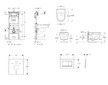 Geberit Duofix - Set předstěnové instalace, klozetu Oudee a sedátka softclose, tlačítko Sigma20, matná černá/černá SANI11CA5104