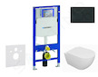 Geberit Duofix - Set předstěnové instalace, klozetu Oudee a sedátka softclose, tlačítko Sigma20, matná černá/černá SANI11CA5108