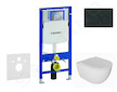 Geberit Duofix - Set předstěnové instalace, klozetu Oudee a sedátka softclose, tlačítko Sigma20, matná černá/černá SANI11CA5128
