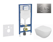 Geberit Duofix - Set předstěnové instalace, klozetu Oudee a sedátka softclose, tlačítko Sigma20, nerez SANI11CA6100B