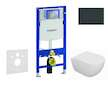 Geberit Duofix - Set předstěnové instalace, klozetu Oudee a sedátka softclose, tlačítko Sigma30, černá lesk/černá mat SANI11CA51
