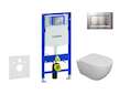 Geberit Duofix - Set předstěnové instalace, klozetu Oudee a sedátka softclose, tlačítko Sigma30, lakovaný chrom mat/chrom SANI11