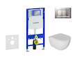 Geberit Duofix - Set předstěnové instalace, klozetu Oudee a sedátka softclose, tlačítko Sigma30, lakovaný chrom mat/chrom SANI11