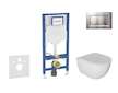 Geberit Duofix - Set předstěnové instalace, klozetu Oudee a sedátka softclose, tlačítko Sigma30, lakovaný chrom mat/chrom SANI11