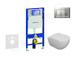 Geberit Duofix - Set předstěnové instalace, klozetu Oudee a sedátka softclose, tlačítko Sigma30, lakovaný chrom mat/chrom SANI11