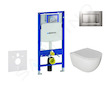 Geberit Duofix - Set předstěnové instalace, klozetu Oudee a sedátka softclose, tlačítko Sigma30, lakovaný chrom mat/chrom SANI11