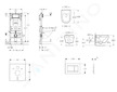 Geberit Duofix - Set předstěnové instalace, klozetu Oudee a sedátka softclose, tlačítko Sigma30, lakovaný chrom mat/chrom SANI11