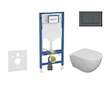 Geberit Duofix - Set předstěnové instalace, klozetu Oudee a sedátka softclose, tlačítko Sigma30, matná černá/černá SANI11CA5100B