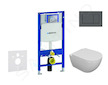 Geberit Duofix - Set předstěnové instalace, klozetu Oudee a sedátka softclose, tlačítko Sigma30, matná černá/černá SANI11CA5100