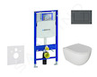 Geberit Duofix - Set předstěnové instalace, klozetu Oudee a sedátka softclose, tlačítko Sigma30, matná černá/černá SANI11CA5104