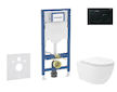 Geberit Duofix - Set předstěnové instalace, klozetu Oudee Vortex a sedátka softclose, tlačítko Sigma01, černá SANI11CA5151B