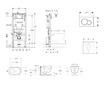 Geberit Duofix - Set předstěnové instalace, klozetu Oudee Vortex a sedátka softclose, tlačítko Sigma01, černá SANI11CA5151B